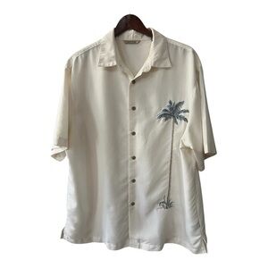Paradise Collection Embroidered Palm Tree Button Down Shirt Size XL Men